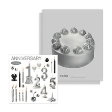 Load image into Gallery viewer, Silver Cake Postcard & Sticker Set