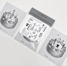 Load image into Gallery viewer, Silver Cake Postcard & Sticker Set