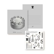 Load image into Gallery viewer, Silver Cake Postcard & Sticker Set