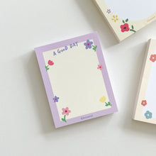 Load image into Gallery viewer, 'A Good Day' Flower Memo Pad