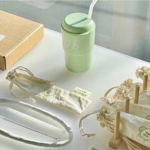 Load image into Gallery viewer, Milk Glass Straw & Pouch Set