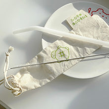 Load image into Gallery viewer, Milk Glass Straw & Pouch Set