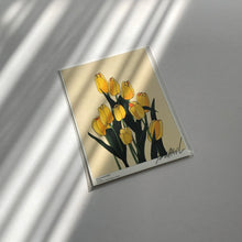 Load image into Gallery viewer, A5 Flower Poster - Yellow Tulip (BEIGE)