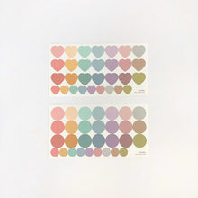 Load image into Gallery viewer, Heart + Circle Sticker Set