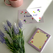 Load image into Gallery viewer, 'A Good Day' Flower Memo Pad