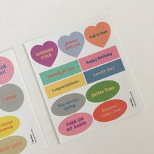 Load image into Gallery viewer, Lettering Sticker Set (Circle + Heart)