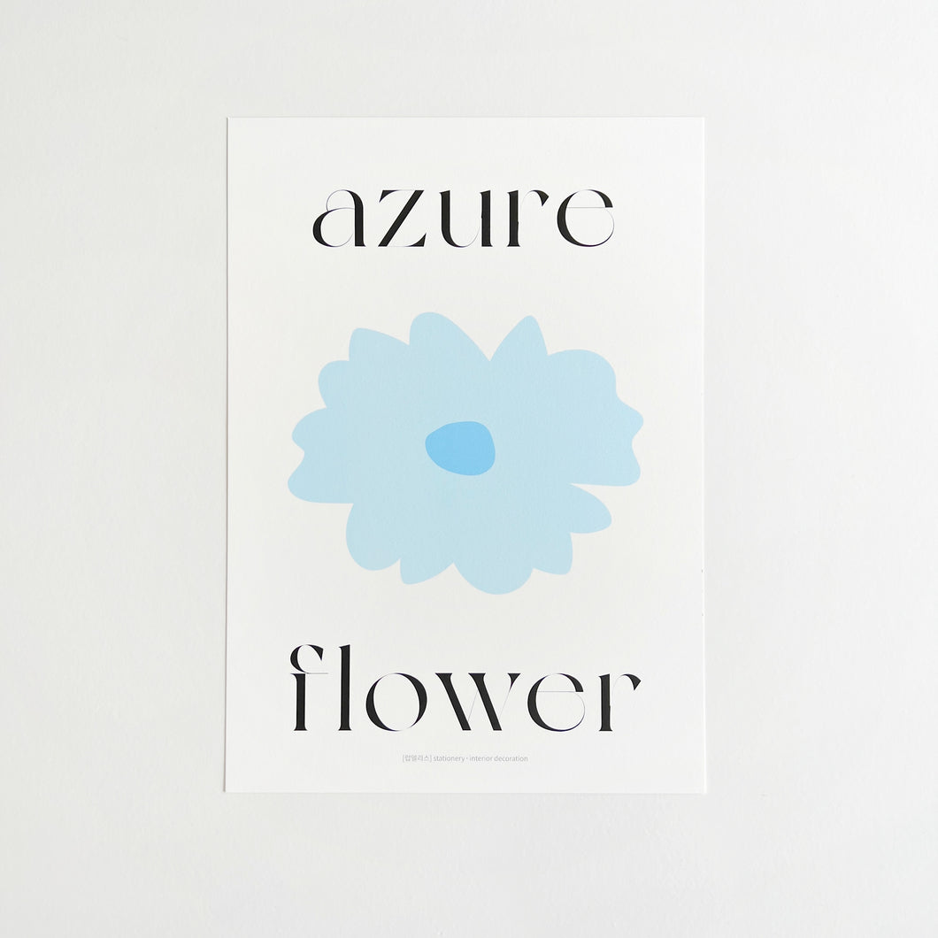 A4 Flower Poster - AZURE