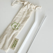 Load image into Gallery viewer, Milk Glass Straw &amp; Pouch Set
