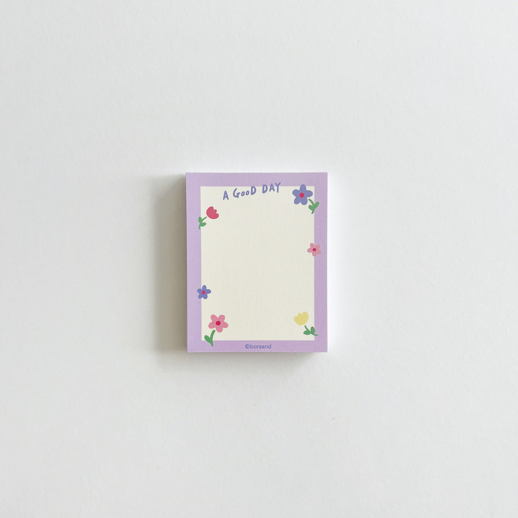 'A Good Day' Flower Memo Pad