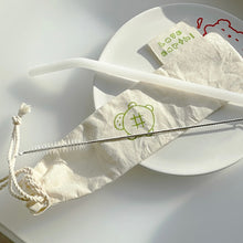 Load image into Gallery viewer, Milk Glass Straw &amp; Pouch Set
