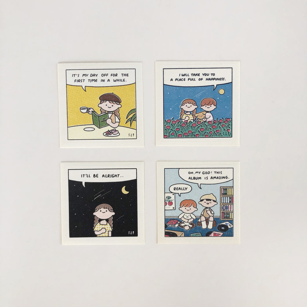 Comic Sticker Set (Pink)