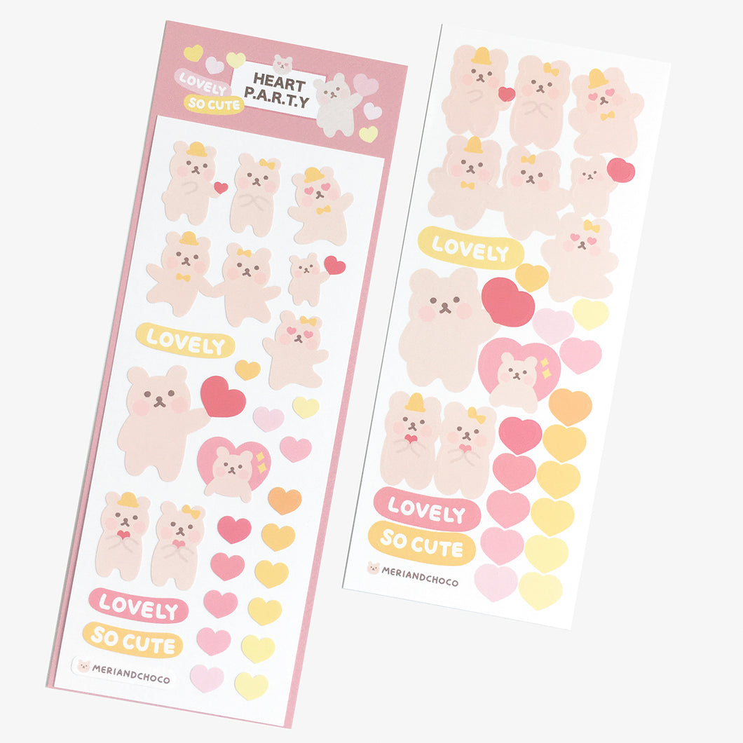 Heart Party Seal Sticker